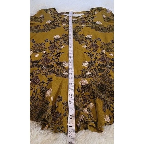 Free People Women Dress M Smooth Talker Green Floral A Line Mini Cut Out Boho - Picture 5 of 9